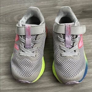 New Balance Kids Gray and Rainbow Sneakers
